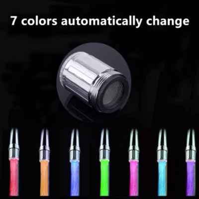 Faucet Light Keran Air LED 7 Warna dengan Konektor - WH-F03 - Silver — gambar 2