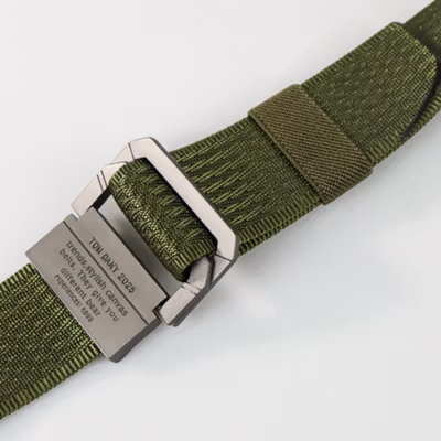 Rhodey Craftman Tali Ikat Pinggang Pria Canvas Buckle Belt - B1030 - Green — gambar 2
