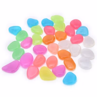 Imos Batu Hias Dekorasi Glow in The Dark Garden Stone 100 PCS - HC0043 - Multi-Color — gambar 2