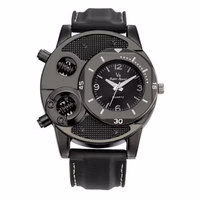 Super Speed Jam Tangan Analog Luxury Quartz - V8 - Black — gambar 2