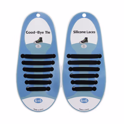 SOBU Tali Sepatu Lazy Lace No Tie Shoelaces 16 PCS - N026 - Black — gambar 2