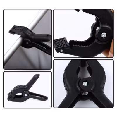 TaffSTUDIO Klip Jepit Backdrop Studio Fotografi dan Papan Woodworking 4 Inch - PJ-11-6 - Black — gambar 2