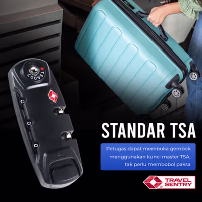 Travel-O Gembok TSA Kunci Kombinasi Ritsleting Koper 3 Digit - TSA-425 - Black — gambar 2