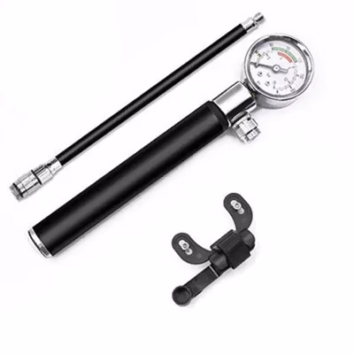 TaffSPORT Pompa Manual Ban Sepeda Mini Air Compressor 210 PSI - PP03 - Black — gambar 2