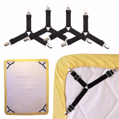 GCDHome Penjepit Ujung Sprei Kasur Bed Sheet Clip Holder 4 PCS - FS-1809 - Black — gambar 2