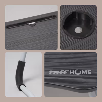 TaffHOME Stand Meja Laptop Lipat Foldable Notebook Desk Table - BC60 - Black — gambar 2