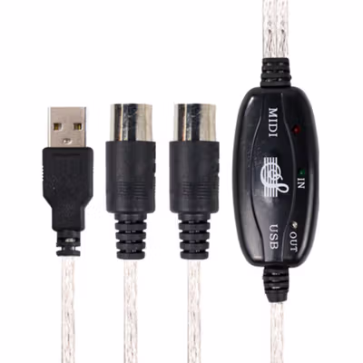 Orphee USB MIDI Cable Converter PC to Music Keyboard Adapter Cable 2M - AY03 - Black — gambar 2