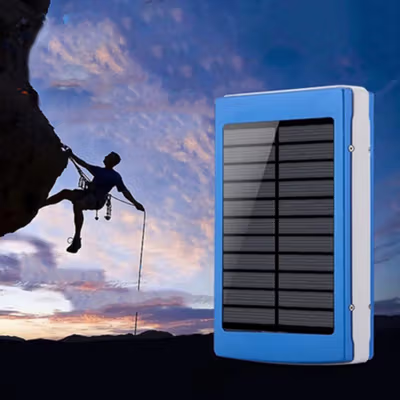 Rovtop Power Bank Solar DIY Case Flashlight Dual USB Port 5 PCS 18650 - 4NB1 - Blue — gambar 2