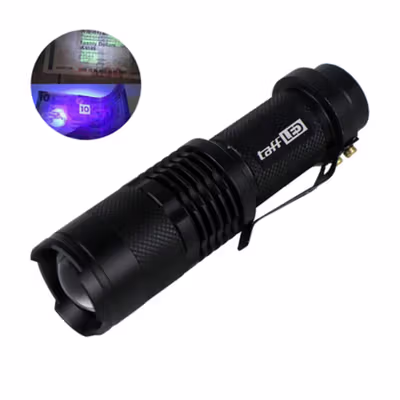 TaffLED Pocketman Senter UV Mini Flashlight 395nm - P1-UV - Black — gambar 2