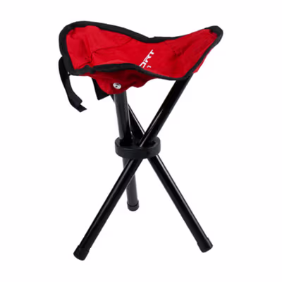TaffSPORT Kursi Lipat Memancing Folding Legged Beach Stool Chair - A0003 - Red — gambar 2