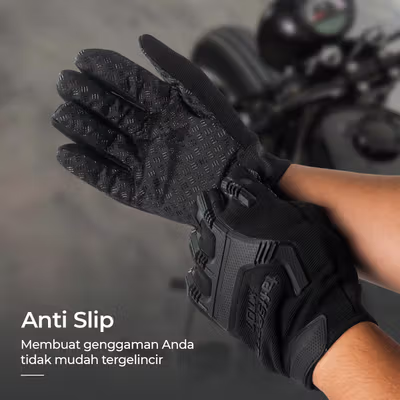 TaffSPORT Sarung Tangan Motor Tactical Mechanix Off Road - XT07 - Black — gambar 2