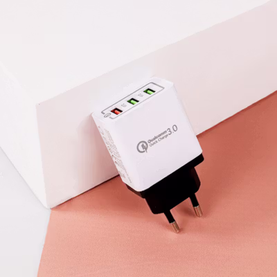 Taffware Charger USB 3 Port Qualcomm QC 3.0 EU Plug - AR-QC-03 - Black — gambar 2