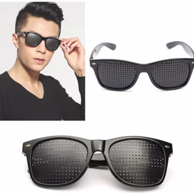 YOOSKE Kacamata Terapi Anti Myopia Pinhole Glasses - D11301 - Black — gambar 2