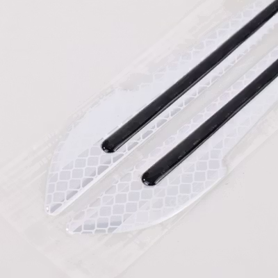 CARSUN Reflective Sticker Mobil Safety Warning Sign Decal 2 PCS - 1185 - White — gambar 2