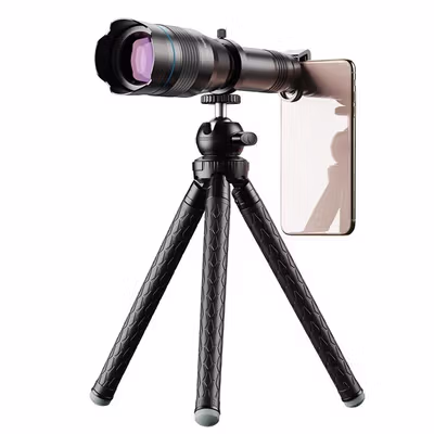 APEXEL Lensa Smartphone Telephoto Lens 60X Tripod Remote - APL-JS60XJJ09 - Black — gambar 2