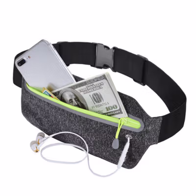 ZEST Tas Pinggang Olahraga Lari Waterproof Running Waist Bag - ZE-WP320 - Gray — gambar 2