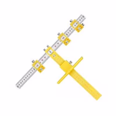 Alloet Penggaris Alat Ukur Bor Woodworking Drilling Aid Tool - M138 - Yellow — gambar 2