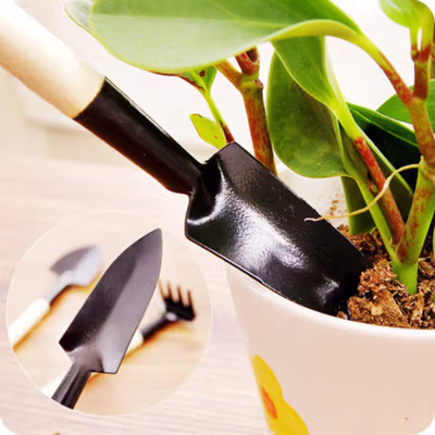 EPOCH Set Sekop Mini Tanaman Hias Shovel Spade Gardening Tools 3 PCS - LXY549 - Black — gambar 2