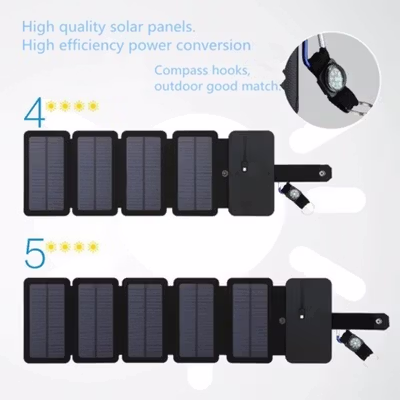 SolaBright Charger Solar Panel Portable 5 Fold USB Output Port 9W 5V - KER-SO1 - Black — gambar 2
