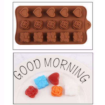 AILEHOPY Cetakan Cokelat Es Batu Ice Cube Tray Mold Model Love - DU997 - Chocolate — gambar 2