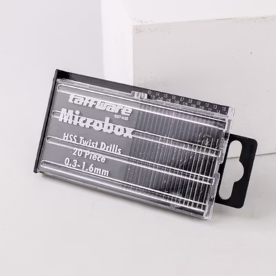 Taffware Microbox Mata Bor Drill HSS Twist Drill Bit 0.3-1.6mm 20PCS - QST-H20 - Silver — gambar 2
