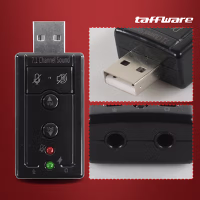 Taffware USB 7.1 Channel Sound Card Adapter - TC-03 - No Color — gambar 2