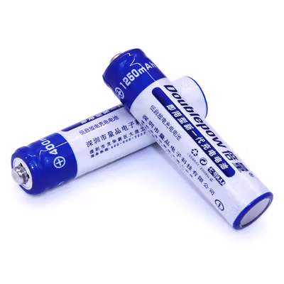 Doublepow Baterai Isi Ulang AAA Ni-MH Button Top 1250mAh 1.2V 2 PCS - No Color — gambar 2