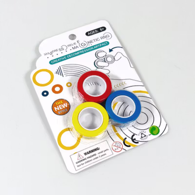 Lyshare Mainan Anak Magnetic Fidget Spinner Ring Children Toy - 77894 - Multi-Color — gambar 2