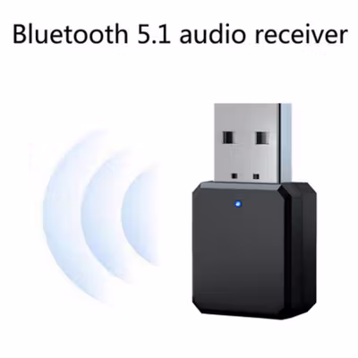 BUNDWIN Adapter Audio Receiver USB Bluetooth 5.1 - KN318 - Black — gambar 2