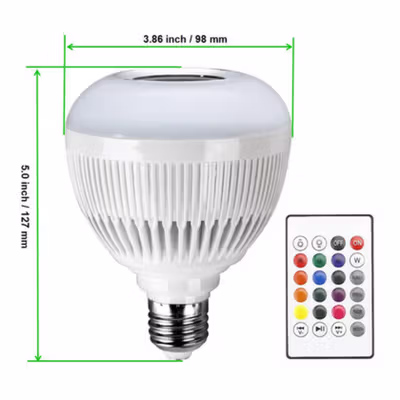 Bohlam LED RGB E27 6W with Bluetooth Speaker - WJ-L2 - White — gambar 2