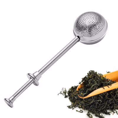 BalmyDays Filter Saringan Teh Reusable Tea Infuser Strainer 50mm - K522 - Silver — gambar 2