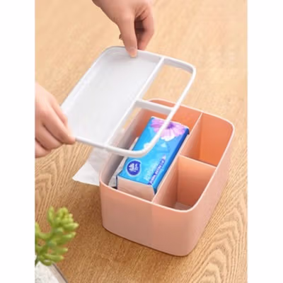 Ecoco Storage Box Kotak Penyimpanan Office Desk Case Organizer - E1602 - Gray — gambar 2