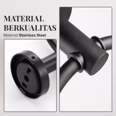 Sunydeal Gantungan Handuk Kamar Mandi Towel Holder Ring - E1913 - Black — gambar 2