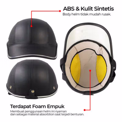TaffSPORT Helm Catok Sepeda Listrik Model Baseball Cap - U25 - Black — gambar 2