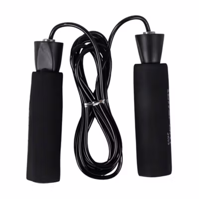TaffSPORT Tali Skipping Speed Jump Rope Bearing Non Slip Sports Weight - JR05 - Black — gambar 2