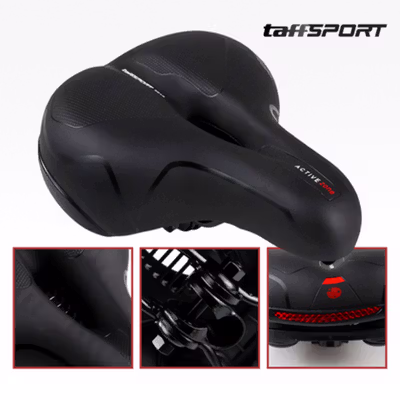 TaffSPORT Jok Sadel Sepeda Bike Saddle Shock Absorber Breathable - ZF10 - Black/Red — gambar 2