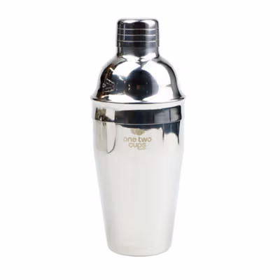 One Two Cups Cocktail Shaker Bartender Boston Style Stainless Steel 550ml - JJ60048 - Silver — gambar 2