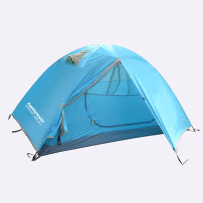 TaffSPORT Tenda Camping Lipat Otomatis 2 Orang Double Layer Waterproof - S003-JY-L - Blue — gambar 2