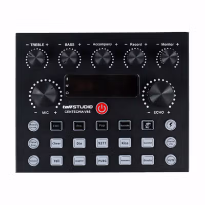 TaffSTUDIO Mixer USB External Sound Card Bluetooth Amplifier - V8S - Black — gambar 2