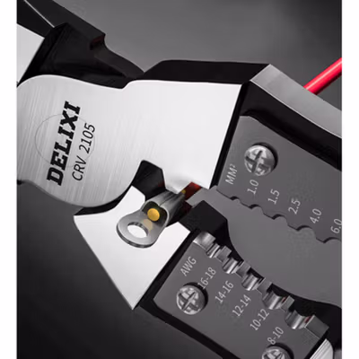 DELIXI Tang Pemotong Kawat CRV Multifungsi Wire Cutter 9 Inch - 2105 - Gray — gambar 2