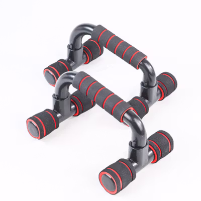 TaffSPORT Alat Bantu Push Up Handle Fitness Bar Stands 1 Pair - J946 - Black/Red — gambar 2