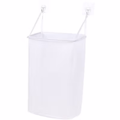 LISHEN Keranjang Gantung Pakaian Kotor Laundry Basket Wall Mounted - YJ39 - White — gambar 2