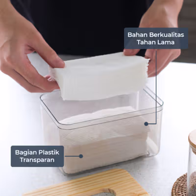 TaffHOME Kotak Tisu Kayu Nordic Minimalist Tissue Box Organizer Small - ZJ11 - Gray — gambar 2