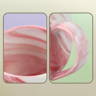 MDZF Cangkir Kopi Keramik Flamingo Aesthetic Coffee Mug 320ml - H1215 - Pink — gambar 2