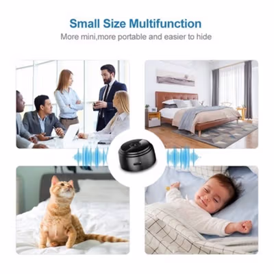 Taffware Kamera CCTV Indoor Mini WiFi IP Camera Night Vision 1080P 2MP - A9NV - Black — gambar 2