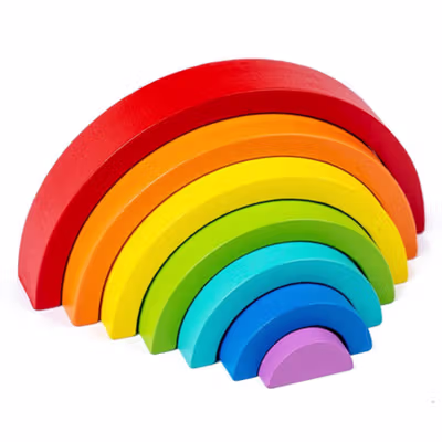Diikamiiok Mainan Anak Montessori Rainbow Bridge Children Toy - QT07 - Multi-Color — gambar 2