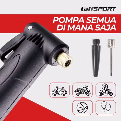TaffSPORT DUUTI Pompa Sepeda Portable Light Mini Pump - PP05 - Black — gambar 2