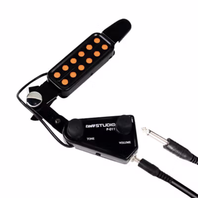 TaffSTUDIO Pickup Gitar Akustik With Tone Volume Control - P-011 - Black — gambar 2