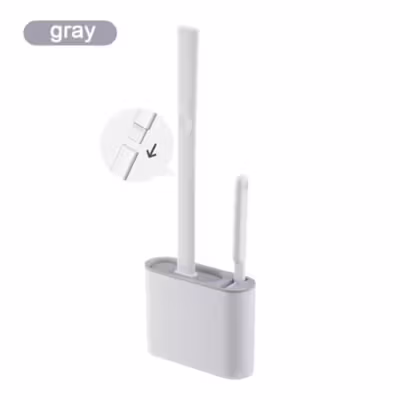 BOUSSAC Sikat WC Toilet Kamar Mandi TPR Silicone Bathroom Brush - HS-338 - Gray — gambar 2