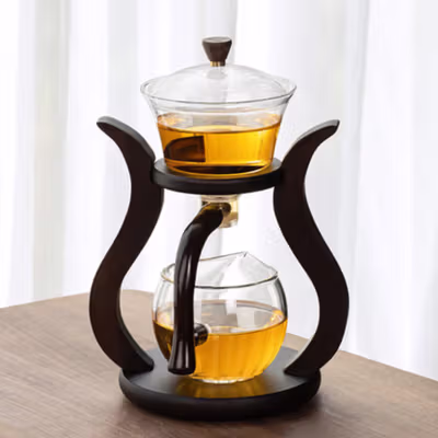 Chameilai Pitcher Pembuat Teh Tradisional Infuser Teapot Borosilicate - K10 - Transparent — gambar 2